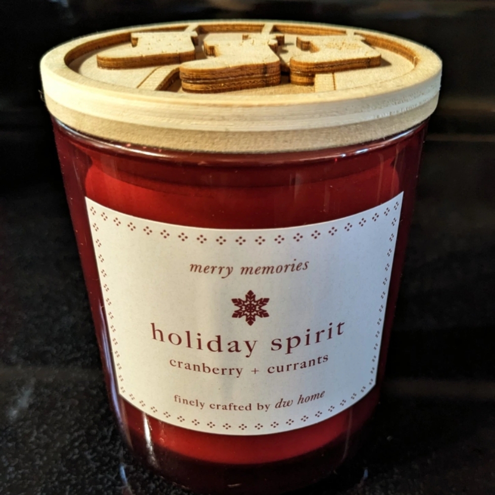 DWHome Scented Candle Holiday Spiritz Cranberry & Currant 8.6 oz Decorative Lid
